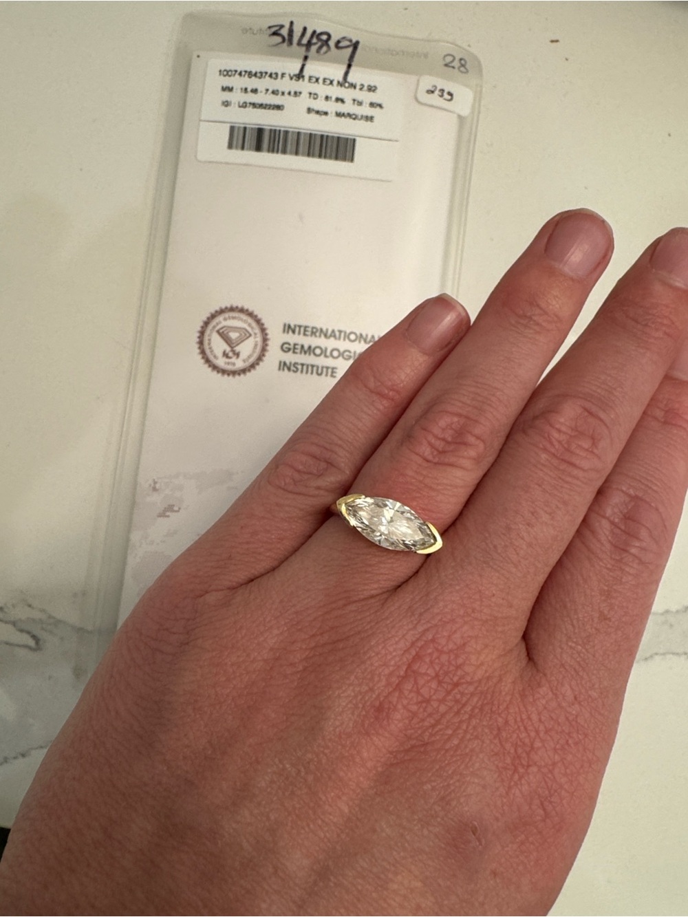 East west Marquise Solitaire Ring